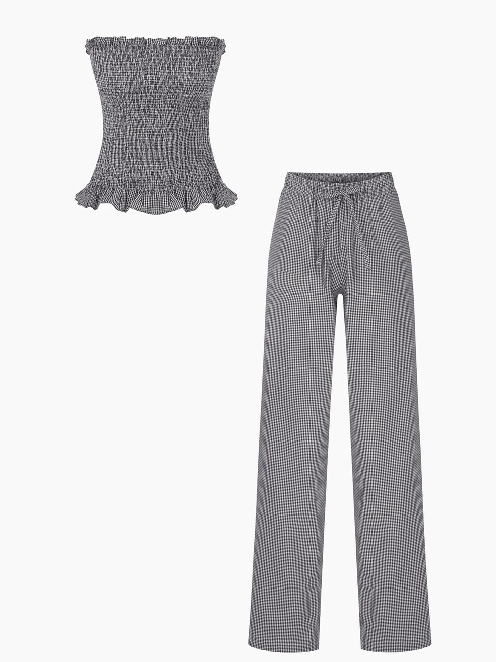 White/Black Gingham Set